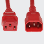 Red Heavy Duty Power Extension Cord 15A 14Awg C14 To C13, 33-Feet (1Meters) (Original Cable For Servers)- 3 Year Warranty